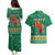 South Africa Christmas Couples Matching Puletasi and Hawaiian Shirt Santa Reindeer and Africa Map - Wonder Print Shop