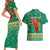 South Africa Christmas Couples Matching Short Sleeve Bodycon Dress and Hawaiian Shirt Santa Reindeer and Africa Map - Wonder Print Shop