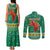 South Africa Christmas Couples Matching Tank Maxi Dress and Long Sleeve Button Shirt Santa Reindeer and Africa Map - Wonder Print Shop