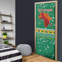 South Africa Christmas Door Cover Santa Reindeer and Africa Map - Wonder Print Shop