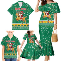South Africa Christmas Family Matching Mermaid Dress and Hawaiian Shirt Santa Reindeer and Africa Map - Wonder Print Shop