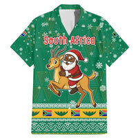 South Africa Christmas Family Matching Mermaid Dress and Hawaiian Shirt Santa Reindeer and Africa Map - Wonder Print Shop
