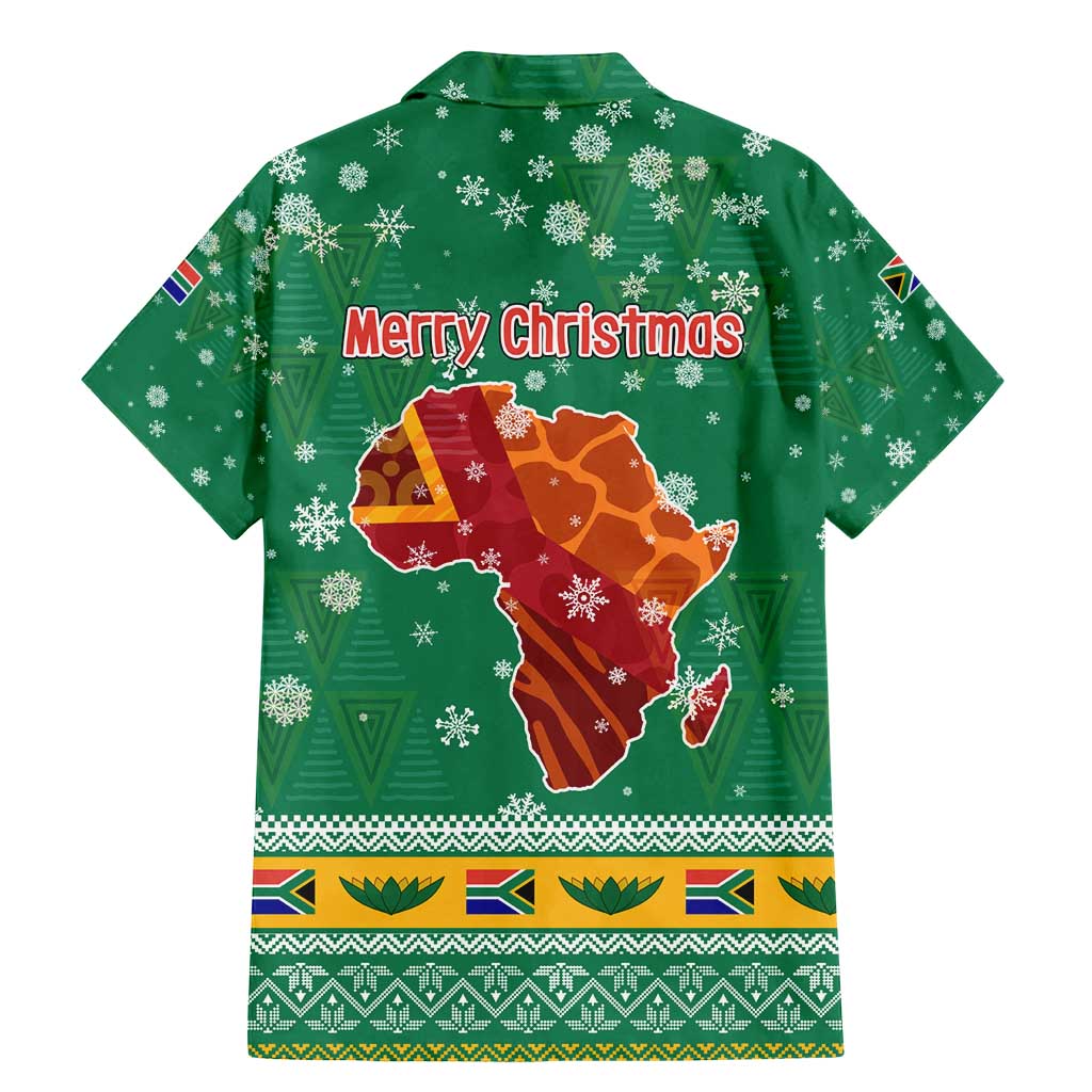 South Africa Christmas Family Matching Mermaid Dress and Hawaiian Shirt Santa Reindeer and Africa Map - Wonder Print Shop