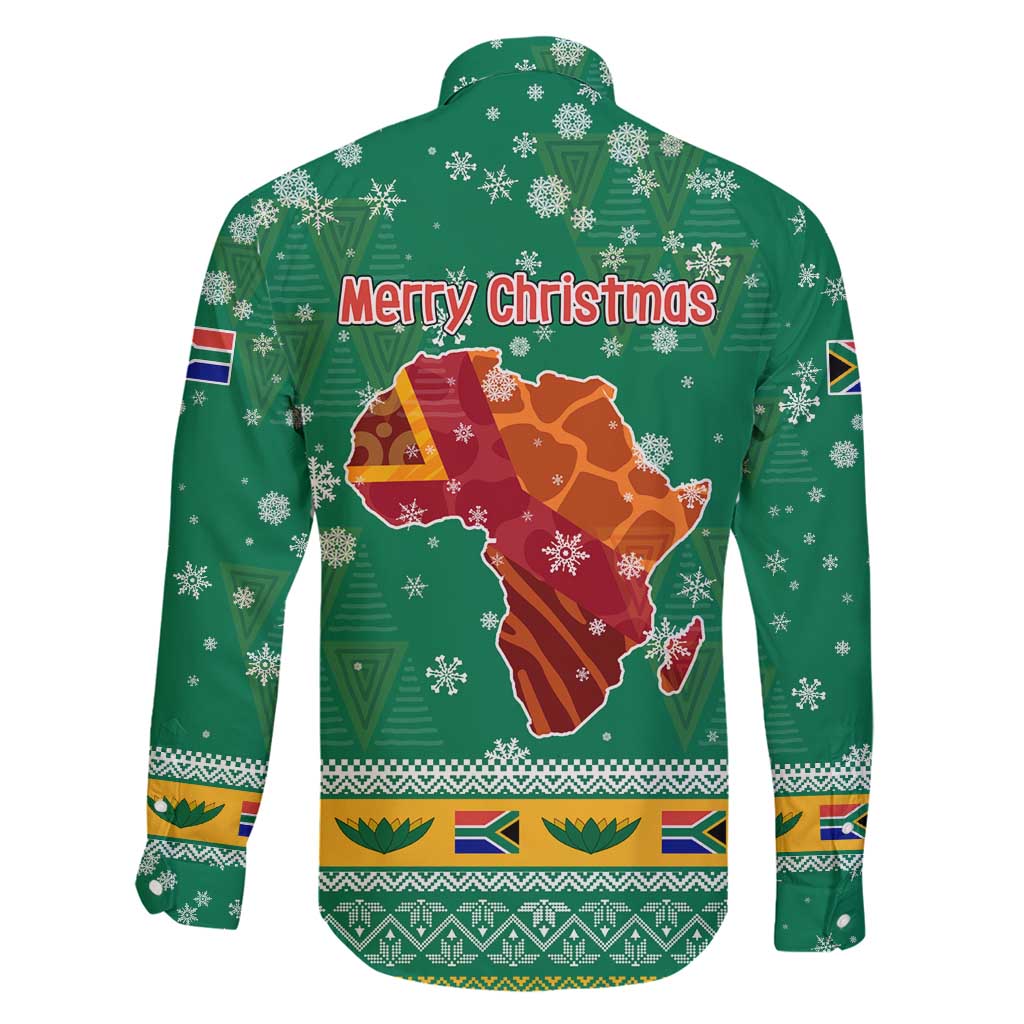 South Africa Christmas Family Matching Mermaid Dress and Hawaiian Shirt Santa Reindeer and Africa Map - Wonder Print Shop