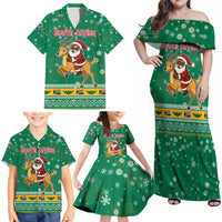 South Africa Christmas Family Matching Off Shoulder Maxi Dress and Hawaiian Shirt Santa Reindeer and Africa Map - Wonder Print Shop