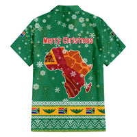 South Africa Christmas Family Matching Off Shoulder Short Dress and Hawaiian Shirt Santa Reindeer and Africa Map - Wonder Print Shop