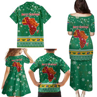 South Africa Christmas Family Matching Puletasi and Hawaiian Shirt Santa Reindeer and Africa Map - Wonder Print Shop