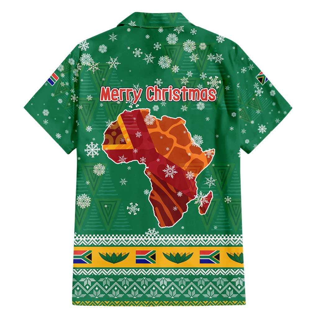 South Africa Christmas Family Matching Summer Maxi Dress and Hawaiian Shirt Santa Reindeer and Africa Map - Wonder Print Shop