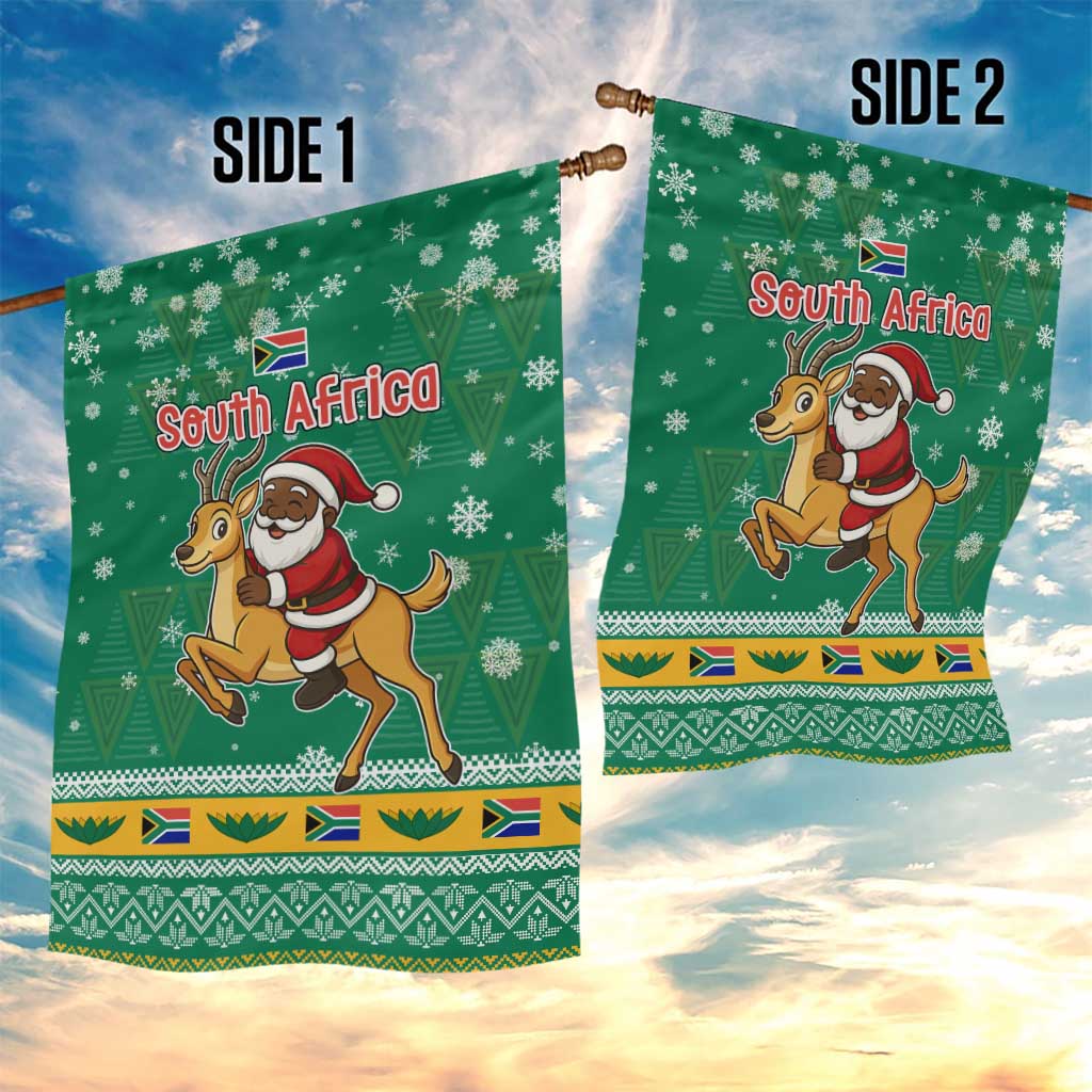 South Africa Christmas Garden Flag Santa Reindeer and Africa Map - Wonder Print Shop