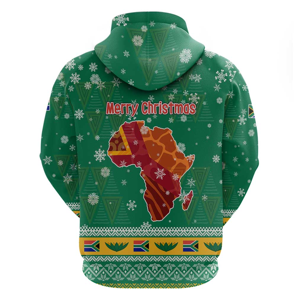 South Africa Christmas Hoodie Santa Reindeer and Africa Map - Wonder Print Shop