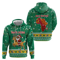 South Africa Christmas Hoodie Santa Reindeer and Africa Map - Wonder Print Shop