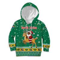 South Africa Christmas Kid Hoodie Santa Reindeer and Africa Map - Wonder Print Shop