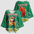 South Africa Christmas Kimono Sleeve Blouse Santa Reindeer and Africa Map - Wonder Print Shop
