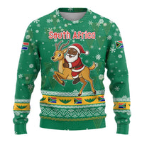 South Africa Christmas Ugly Christmas Sweater Santa Reindeer and Africa Map - Wonder Print Shop