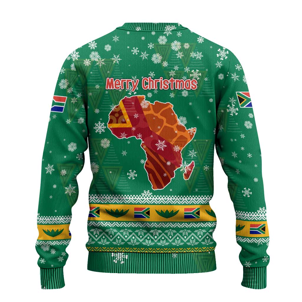 South Africa Christmas Ugly Christmas Sweater Santa Reindeer and Africa Map - Wonder Print Shop