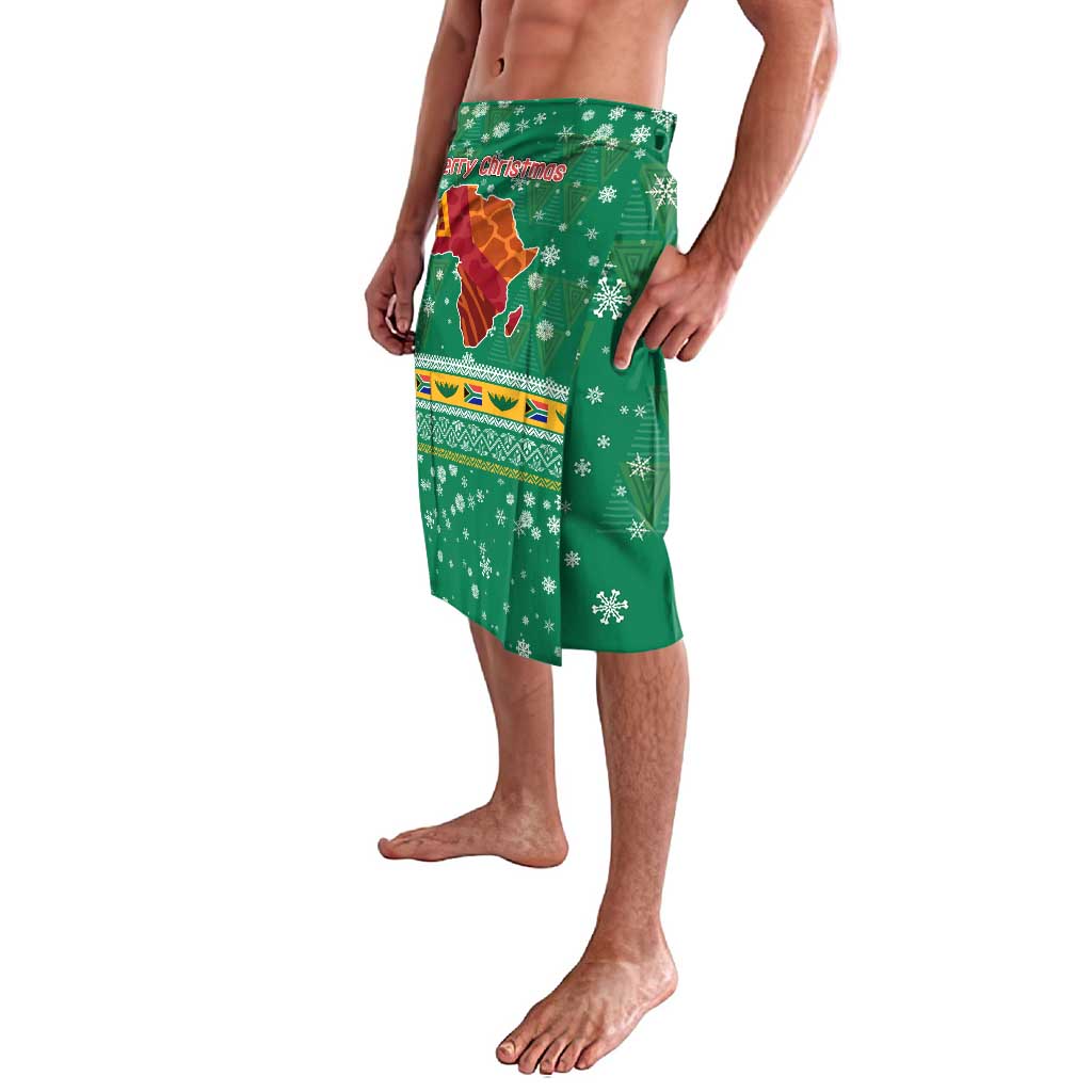 South Africa Christmas Lavalava Santa Reindeer and Africa Map - Wonder Print Shop