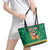 South Africa Christmas Leather Tote Bag Santa Reindeer and Africa Map - Wonder Print Shop