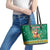 South Africa Christmas Leather Tote Bag Santa Reindeer and Africa Map - Wonder Print Shop