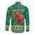 South Africa Christmas Long Sleeve Button Shirt Santa Reindeer and Africa Map - Wonder Print Shop