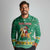 South Africa Christmas Long Sleeve Polo Shirt Santa Reindeer and Africa Map - Wonder Print Shop