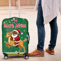 South Africa Christmas Luggage Cover Santa Reindeer and Africa Map - Wonder Print Shop