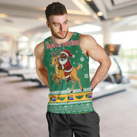 South Africa Christmas Men Tank Top Santa Reindeer and Africa Map - Wonder Print Shop