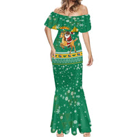 South Africa Christmas Mermaid Dress Santa Reindeer and Africa Map - Wonder Print Shop