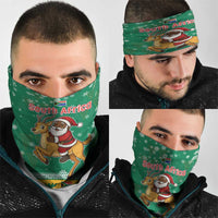 South Africa Christmas Neck Gaiter Santa Reindeer and Africa Map - Wonder Print Shop