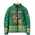 South Africa Christmas Padded Jacket Santa Reindeer and Africa Map - Wonder Print Shop