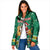South Africa Christmas Padded Jacket Santa Reindeer and Africa Map - Wonder Print Shop