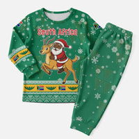 South Africa Christmas Pajama Set Santa Reindeer and Africa Map - Wonder Print Shop