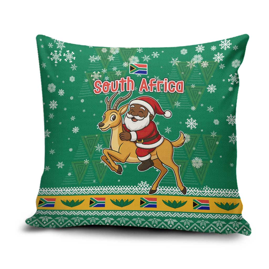 South Africa Christmas Pillow Cover Santa Reindeer and Africa Map - Wonder Print Shop