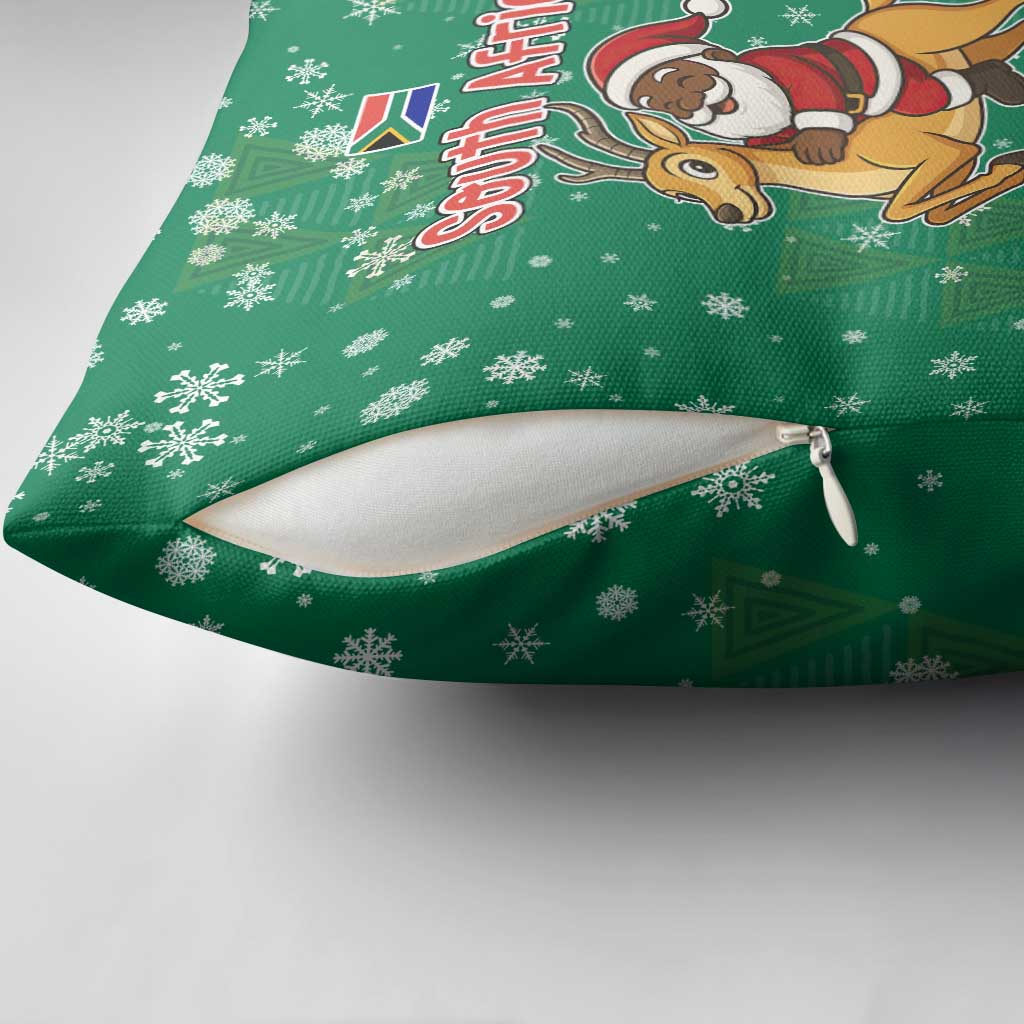 South Africa Christmas Pillow Cover Santa Reindeer and Africa Map - Wonder Print Shop