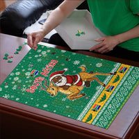 South Africa Christmas Puzzle Santa Reindeer and Africa Map - Wonder Print Shop