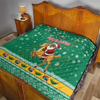 South Africa Christmas Quilt Santa Reindeer and Africa Map - Wonder Print Shop