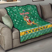 South Africa Christmas Quilt Santa Reindeer and Africa Map - Wonder Print Shop