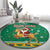 South Africa Christmas Round Carpet Santa Reindeer and Africa Map - Wonder Print Shop