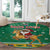 South Africa Christmas Round Carpet Santa Reindeer and Africa Map - Wonder Print Shop