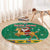 South Africa Christmas Round Carpet Santa Reindeer and Africa Map - Wonder Print Shop