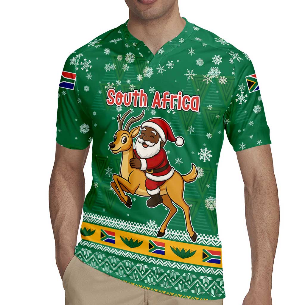 South Africa Christmas Rugby Jersey Santa Reindeer and Africa Map - Wonder Print Shop