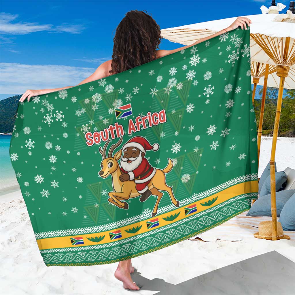 South Africa Christmas Sarong Santa Reindeer and Africa Map - Wonder Print Shop