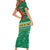 South Africa Christmas Short Sleeve Bodycon Dress Santa Reindeer and Africa Map - Wonder Print Shop
