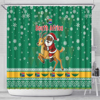 South Africa Christmas Shower Curtain Santa Reindeer and Africa Map - Wonder Print Shop