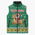 South Africa Christmas Sleeveless Puffer Jacket Santa Reindeer and Africa Map - Wonder Print Shop