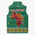 South Africa Christmas Sleeveless Puffer Jacket Santa Reindeer and Africa Map - Wonder Print Shop