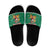 South Africa Christmas Slide Sandals Santa Reindeer and Africa Map - Wonder Print Shop