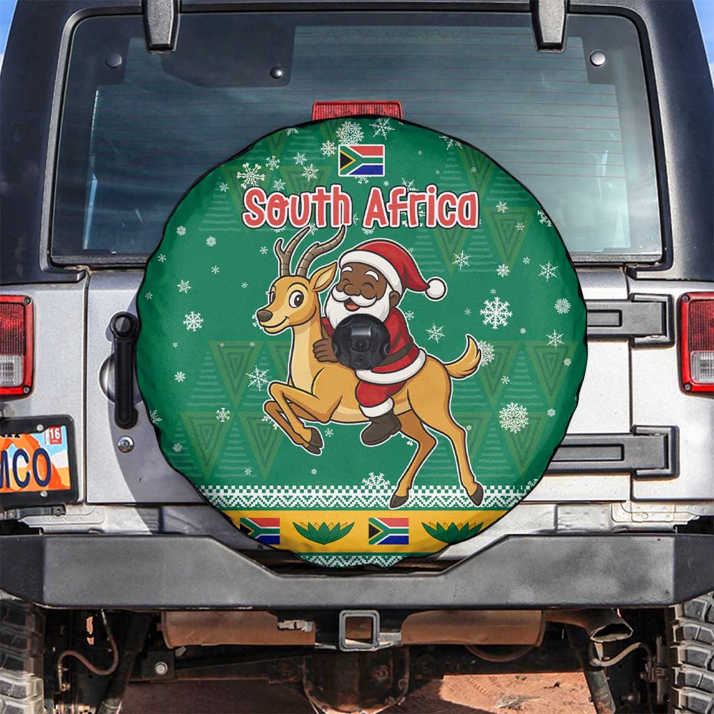 South Africa Christmas Spare Tire Cover Santa Reindeer and Africa Map - Wonder Print Shop