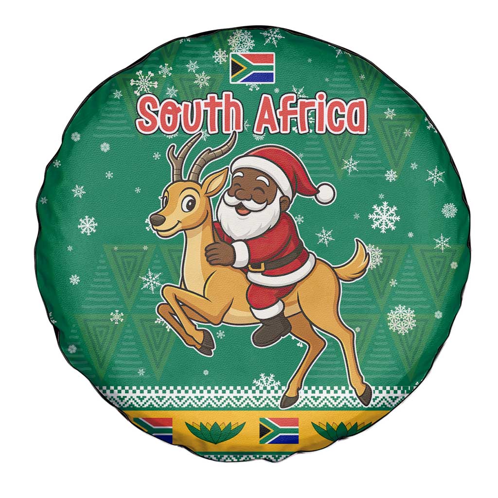South Africa Christmas Spare Tire Cover Santa Reindeer and Africa Map - Wonder Print Shop