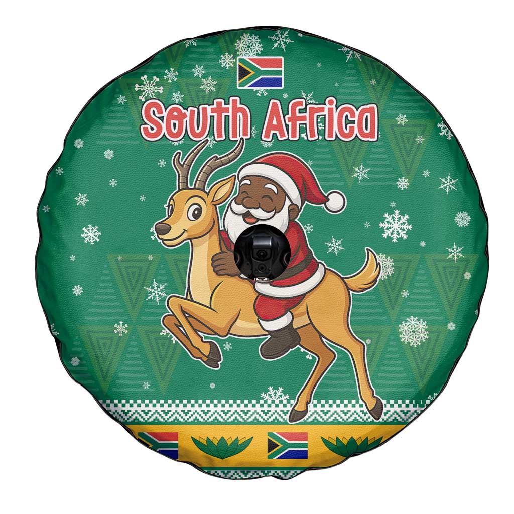 South Africa Christmas Spare Tire Cover Santa Reindeer and Africa Map - Wonder Print Shop