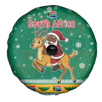 South Africa Christmas Spare Tire Cover Santa Reindeer and Africa Map - Wonder Print Shop